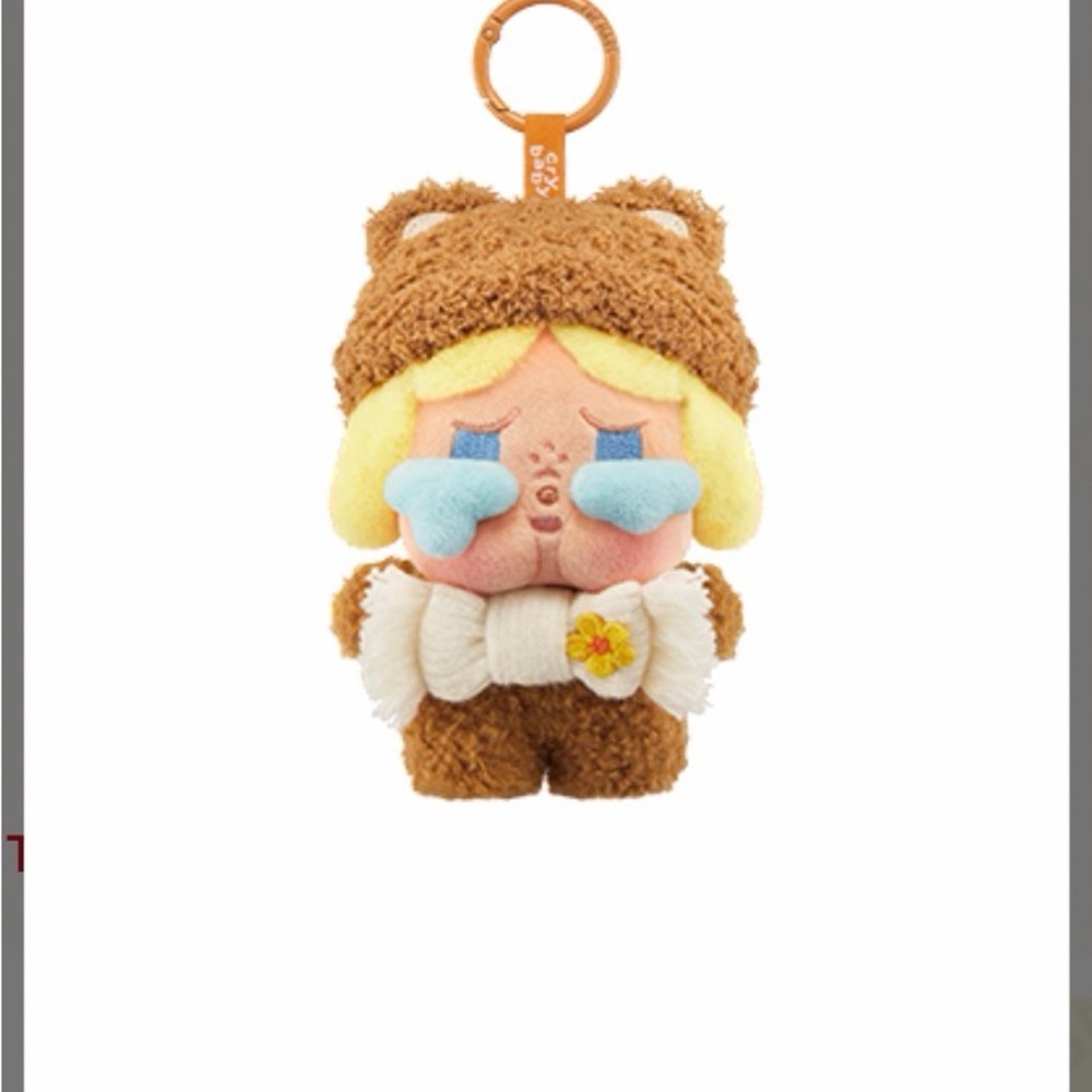 Pop Mart Popbean Fluffy & Cozy Series Plush Pendant - Cry Baby Cozy Bear
